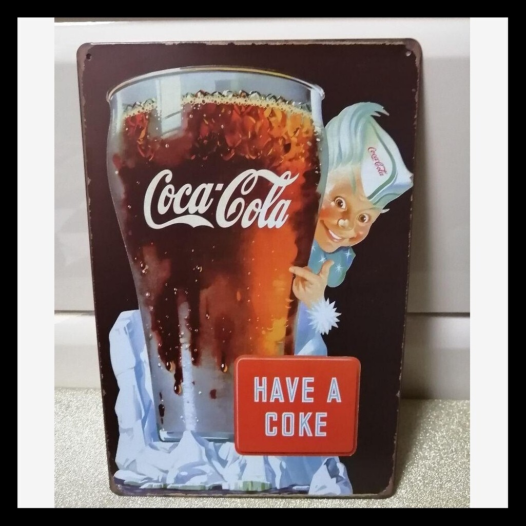 コカコーラ ブリキ風 アメリカン雑貨 看板 Coca-Cola_画像1