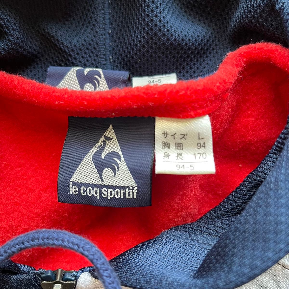 lecoq sportif ルコックスポルティフ 日本製 ウィンドブレーカージャケット トリコロール フリースライナー付き L