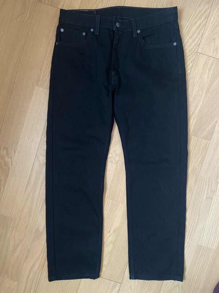 ほぼ新品 リーバイス Levi's 505-0260 ジップフライ ストレート ジーンズ ブラック 黒 W32 後染め BLACK OUT オリジナルレングス_画像7