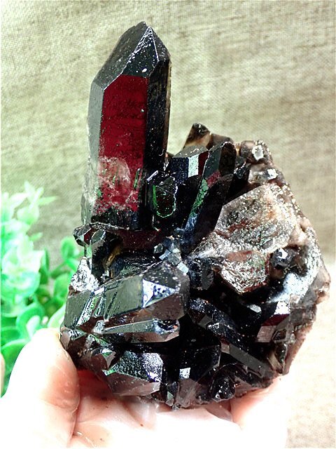 AAA級【魔除け】◆天然モリオン(黒水晶）クラスター179C6-42C32Dの画像2