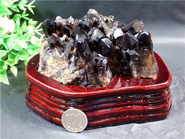 AAA級【魔除け】◆天然モリオン(黒水晶）クラスター178C6-80C127bの画像1
