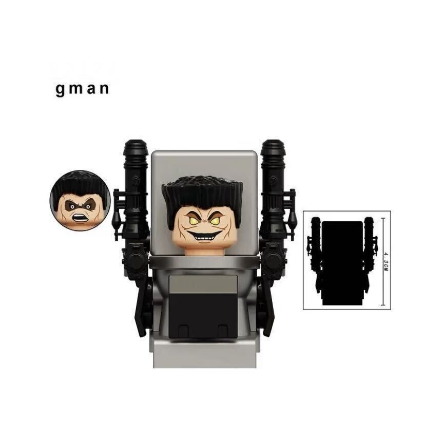 レゴ互換 スキビディトイレ キャラクター ビッグサイズ ミニフィグ5体セット/アップグレードタイタンカメラマン スピーカーウーマン G-Manの画像6