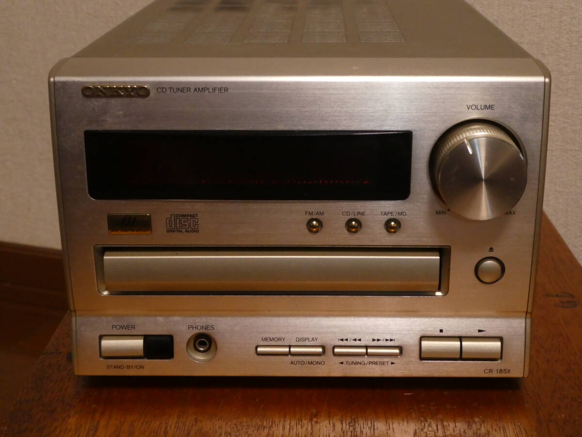 【ジャンク】ONKYO オンキョー md-185x cr-185x コンポ スピーカー CD MD と取扱説明書、スピーカーケーブル、ディジタル光ケーブル等_画像2