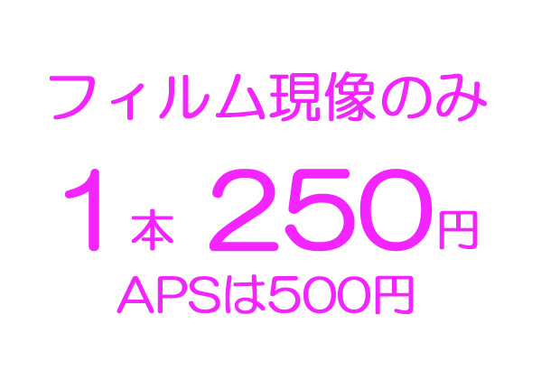 即決 1本処理 カラーネガフィルム現像 １本 ２５０円の画像1