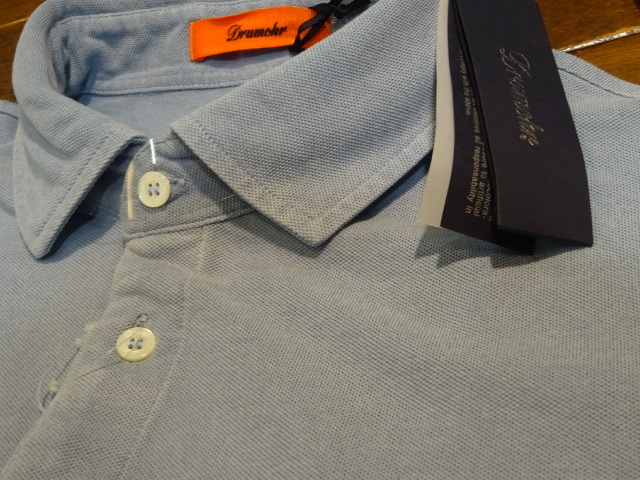 安い！新品　送料無料　イタリア　ドゥルモアの半袖のポロシャツ　サックス　L_画像6