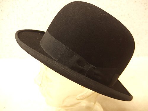 0440121s【Hawk Hats ボーラーハット ホークハット 山高帽 箱入り】6 7/8 頭周り55cm程度/中古品の画像2