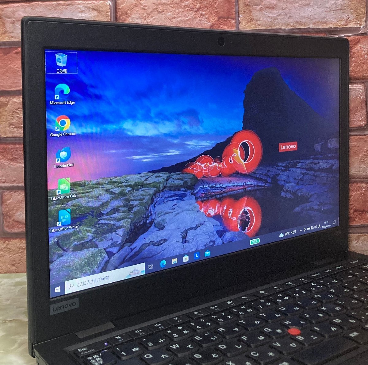 1円～ ●LENOVO THINK PAD L390 / Core i3 8145U (2.10GHz) / メモリ 8GB / NVMe SSD 128GB / 13.3型 HD (1366×768) / Win10 Pro 64bitの画像2