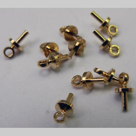 即決/ヒートン/ゴールド/全長5.8mm・差込部分径0.9mm/10個/G1_画像1