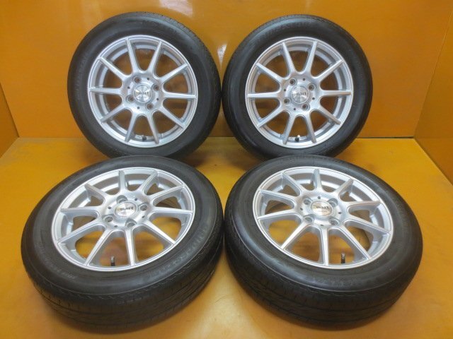 ☆スピスタ☆タイヤホイール　マナレイスポーツ smart　タント Nシリーズ スペーシア　155/65R14　4.5J　+43　100-4　4本　R141117 中古 21_画像1