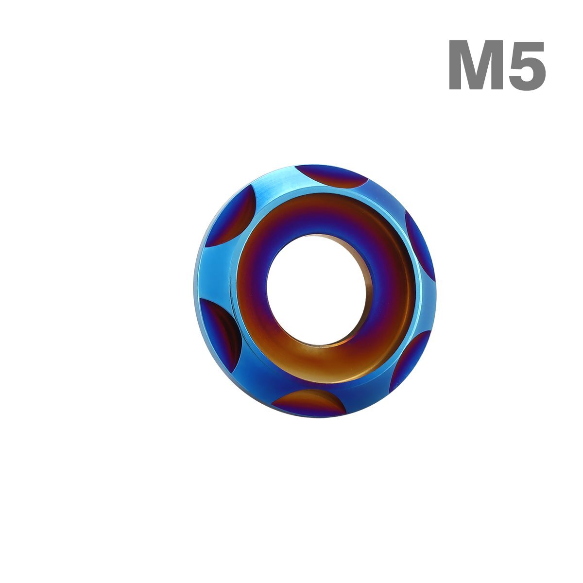 M5 外径12mm 内径5mm 64チタン合金 デザインワッシャー ボルト座面枠付き 焼きチタンカラー 車/バイク ドレスアップ 1個 JA1663_画像1