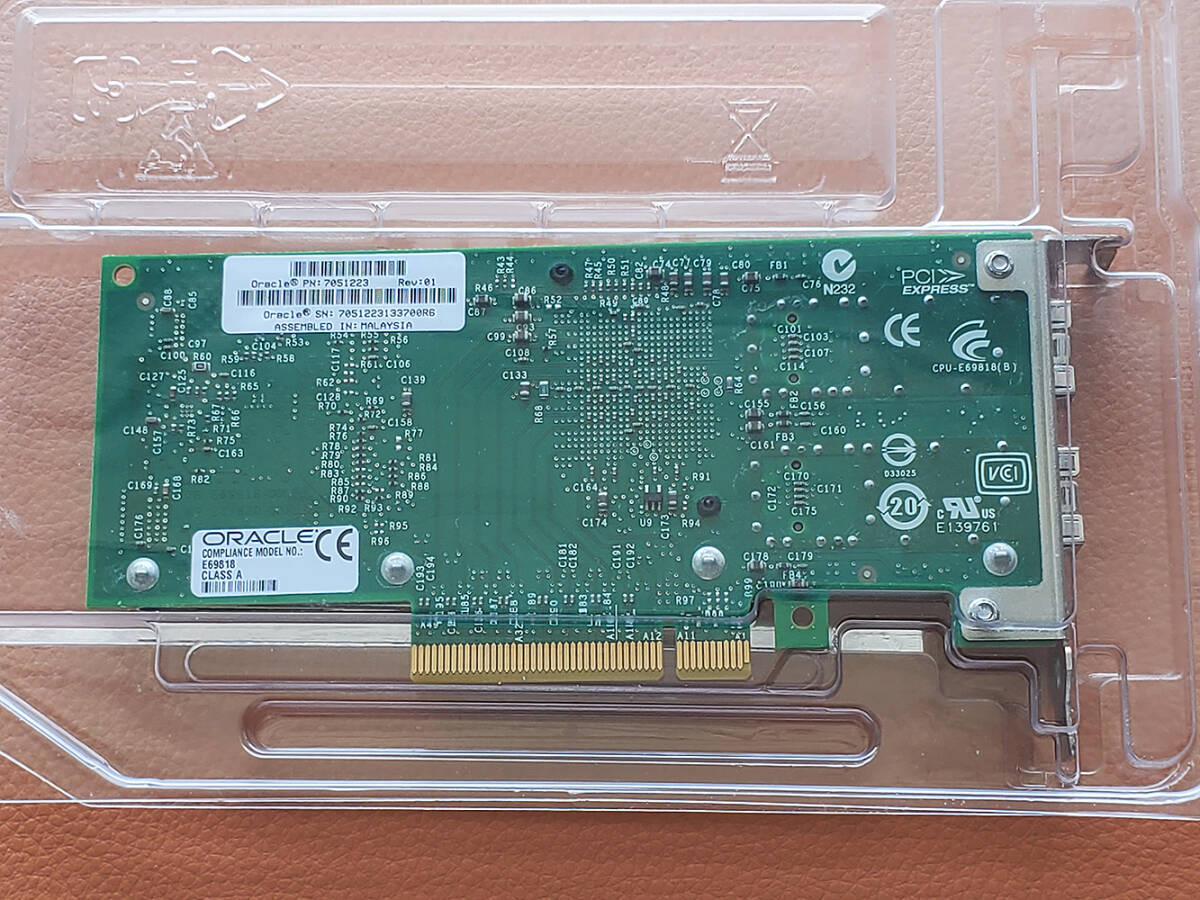 Intel X520-DA2 10GbE SFP+ Dual Port Ethernet Adapter Low Profile（Oracle OEM）の画像2