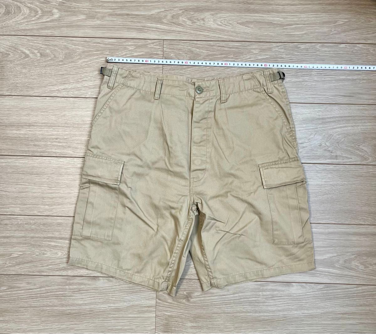 中古品　ロスコ　ハーフパンツ　W31~35 カーゴパンツ　ボタンフライ　米軍　軍物 ミリタリー ベージュ