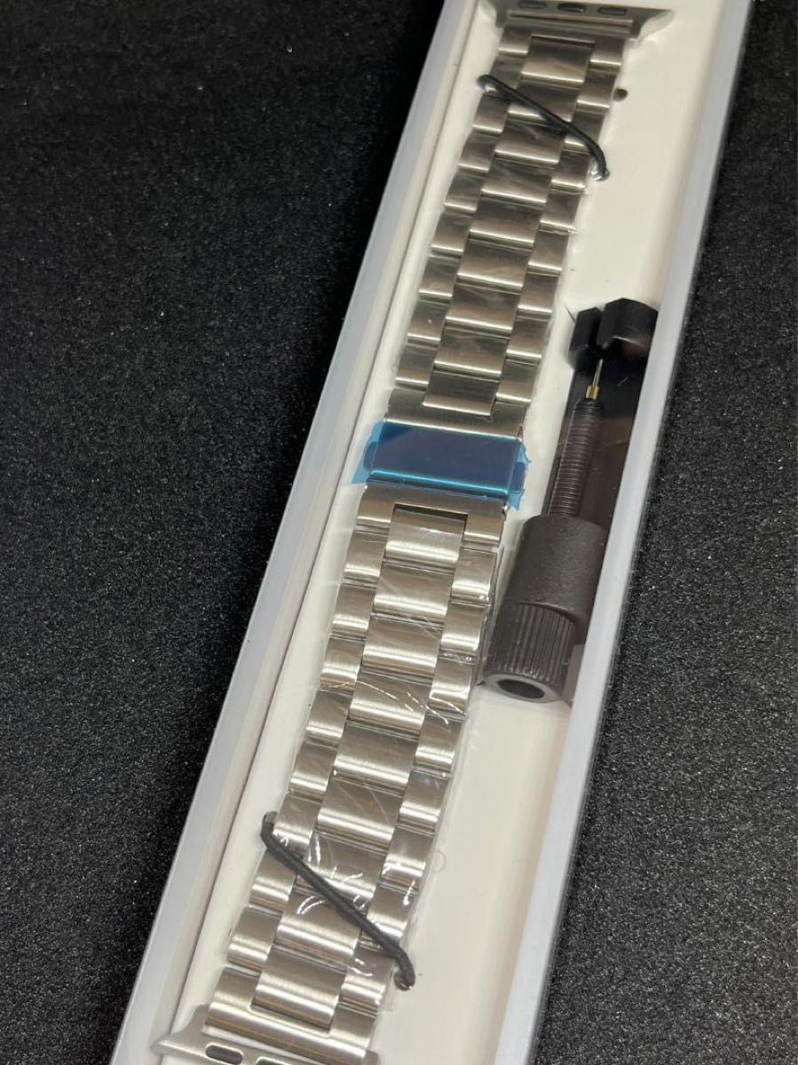 Apple Watchステンレスベルト＊Series9にも対応★バンドケース入 アップルウォッチ 金属 シルバ 時計 ベルト