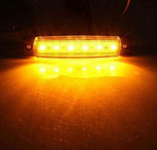 LED サイドマーカー ライト ランプ 12V 24V 10個 オレンジ アンバー トラック トレーラー デイライト 角型 路肩灯 車幅灯 タイヤ灯 汎用の画像4