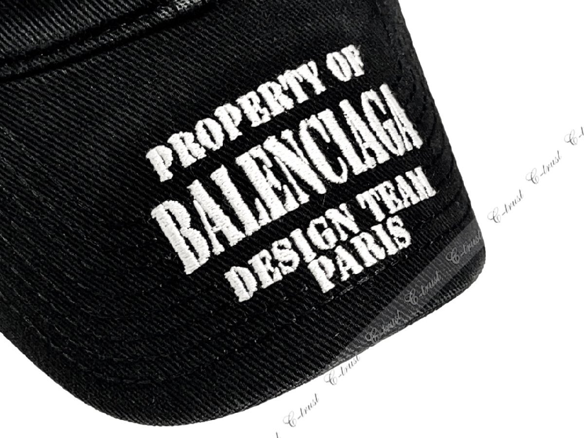 K282-M57.. BALENCIAGA バレンシアガ キャップ ロゴ PROPERTY CAP 刺繍 イタリア製 ★ 0107 ブラック_画像5