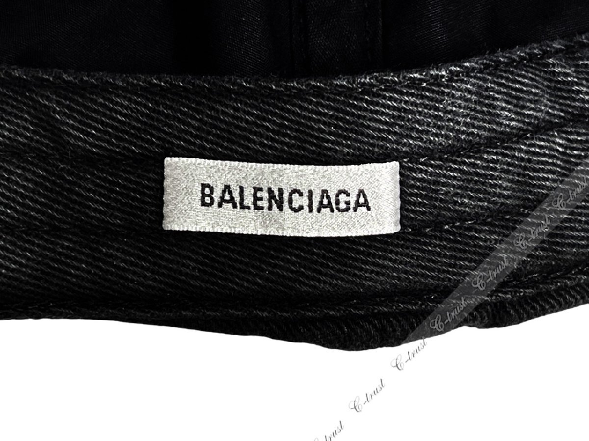 K282-M57.. BALENCIAGA バレンシアガ キャップ ロゴ PROPERTY CAP 刺繍 イタリア製 ★ 0107 ブラック_画像6