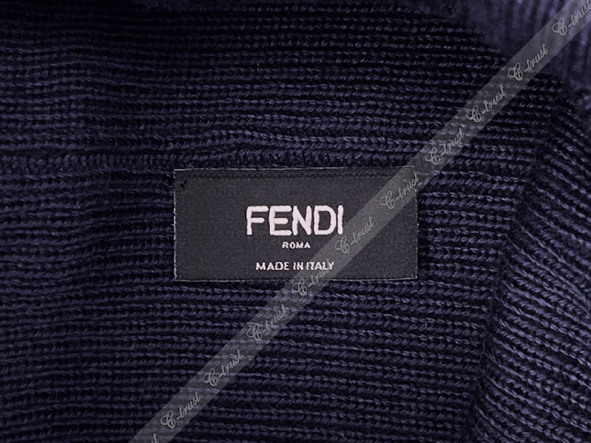 K357-ML.. FENDI フェンディ ニットキャップ ニット帽 FF ロゴ イタリア製 FXQ957ANCEF0QA2 ★ BLUE_画像5