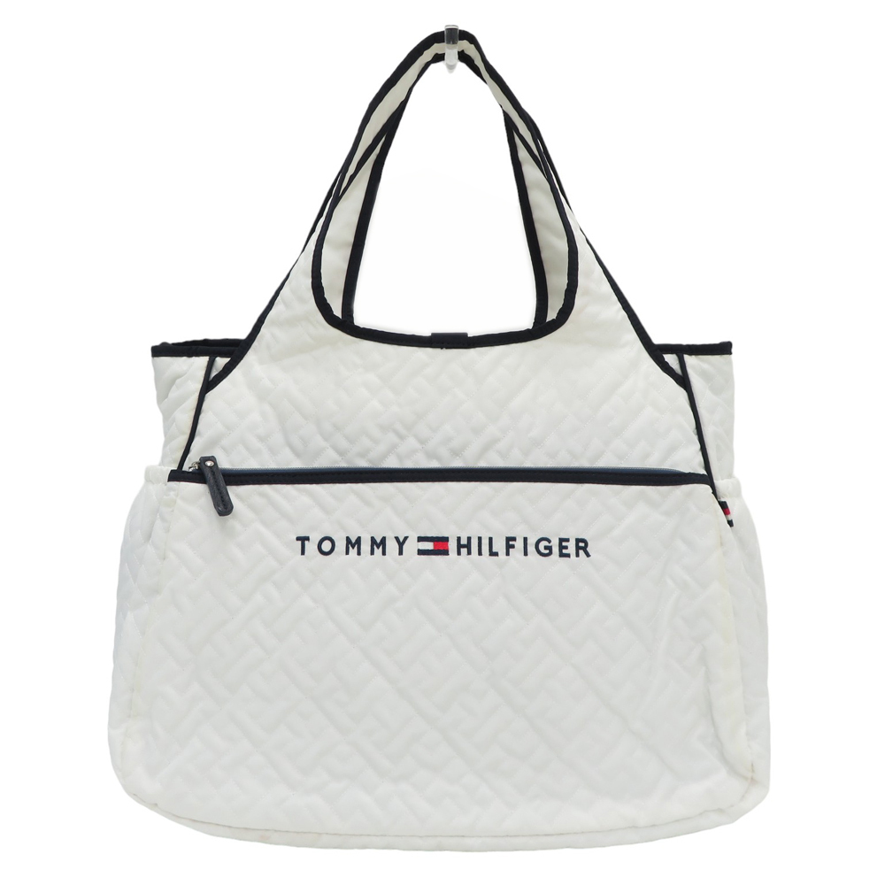 ★TOMMY HILFIGER GOLF トミー ヒルフィガーゴルフ キルト トートバッグ THMG7FB9 ホワイト系★_画像1