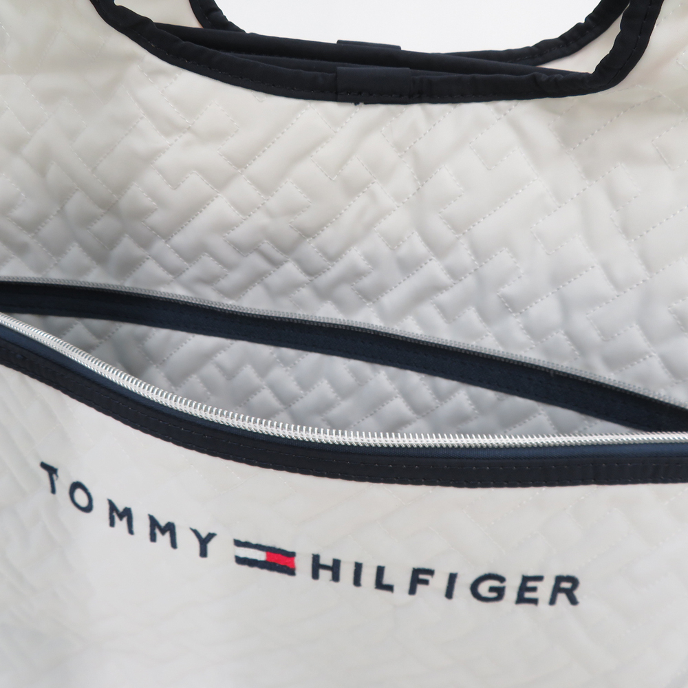 ★TOMMY HILFIGER GOLF トミー ヒルフィガーゴルフ キルト トートバッグ THMG7FB9 ホワイト系★_画像5