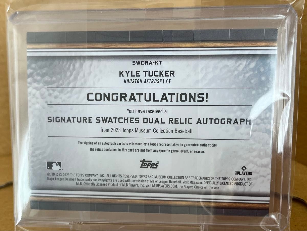 KYLE TUCKER 2023 TOPPS MUSEUM COLLECTION DUAL RELIC AUTO タッカー