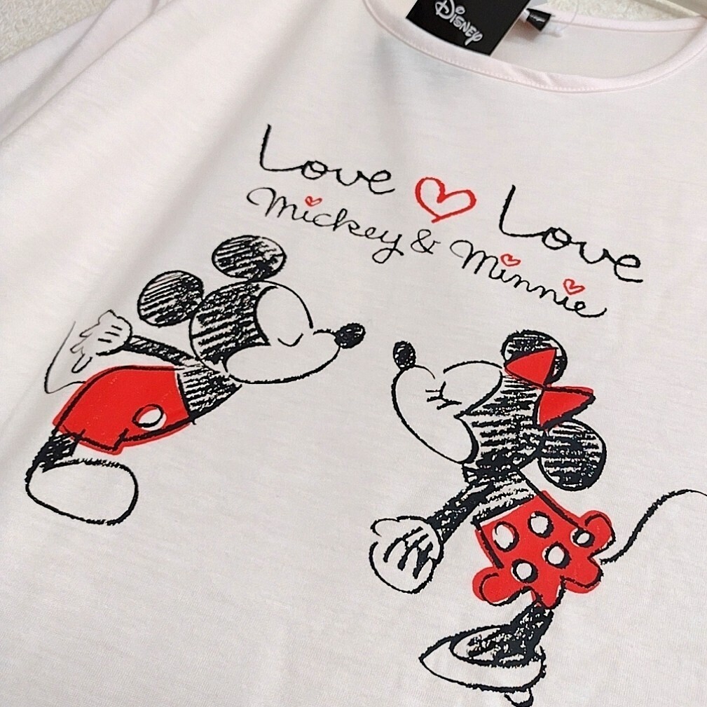 【新品】Disney ディズニー Mickey＆Minnie ミッキー＆ミニー 半袖 上下セット L ピンク キャラクター_画像6