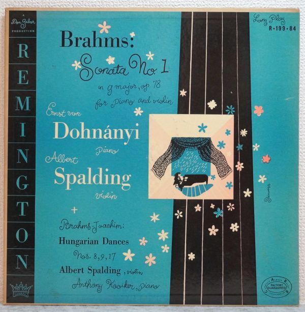 ブラームス ヴァイオリン・ソナタ No.1／ハンガリー舞曲 スポルディング 米レミントン FLATの画像1