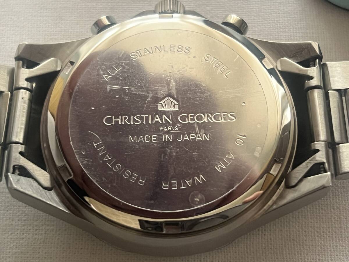 ★☆【ジャンク品】CHRISTIAN GEORGES クリスチャンジョルジュ 時計 クロノグラフ CG5012-1J[電池切]☆★の画像3