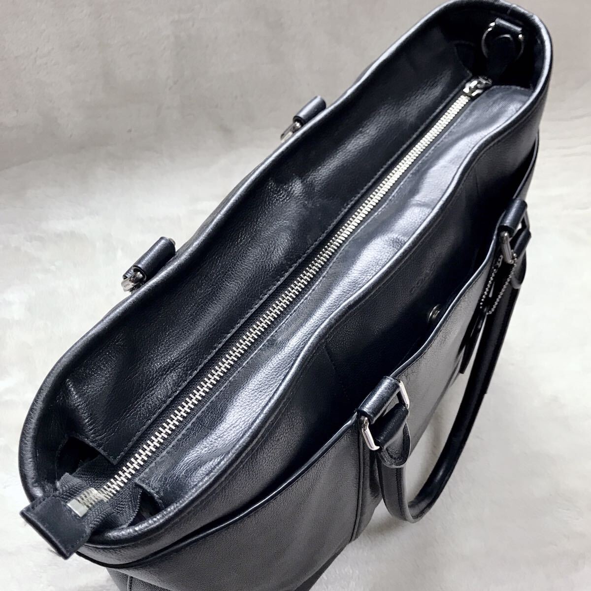 COACH コーチ オールレザー ロゴ トートバッグ メトロポリタン ブラック ビジネスバッグ 本革 肩掛け COACH コーチ オールレザー ロゴ トートバッグ メトロポリタン ブラック ビジネスバッグ 本革 肩掛け