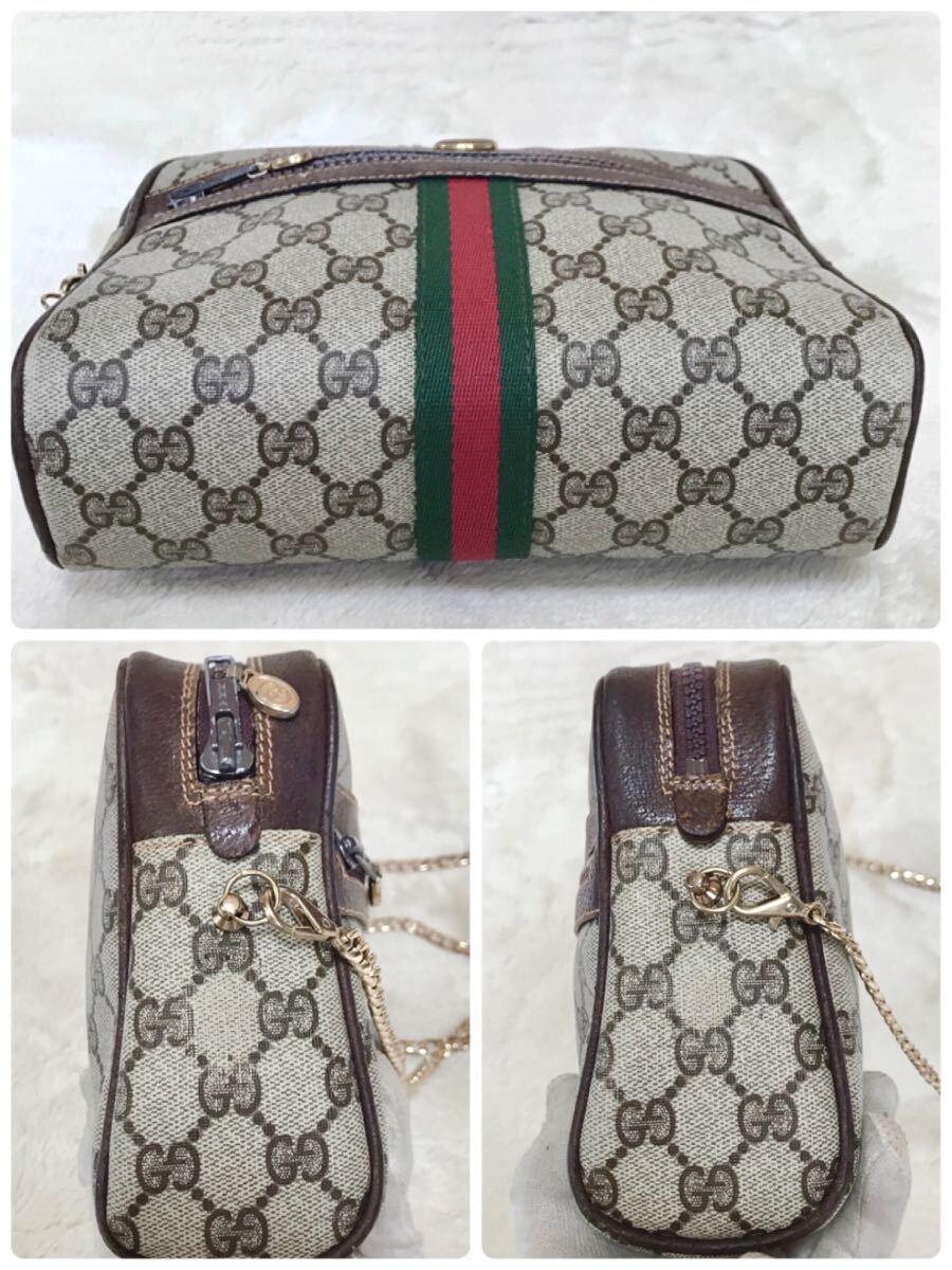 希少 オールドグッチ シェリーライン チェーン ショルダーバッグ カメラバッグ GUCCI クロスボディ 斜め掛け