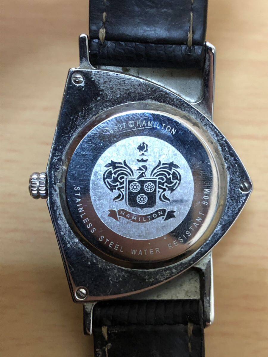 HAMILTON ハミルトン ベンチュラ クォーツ 腕時計 革ベルト H244110 シルバー FKの画像4