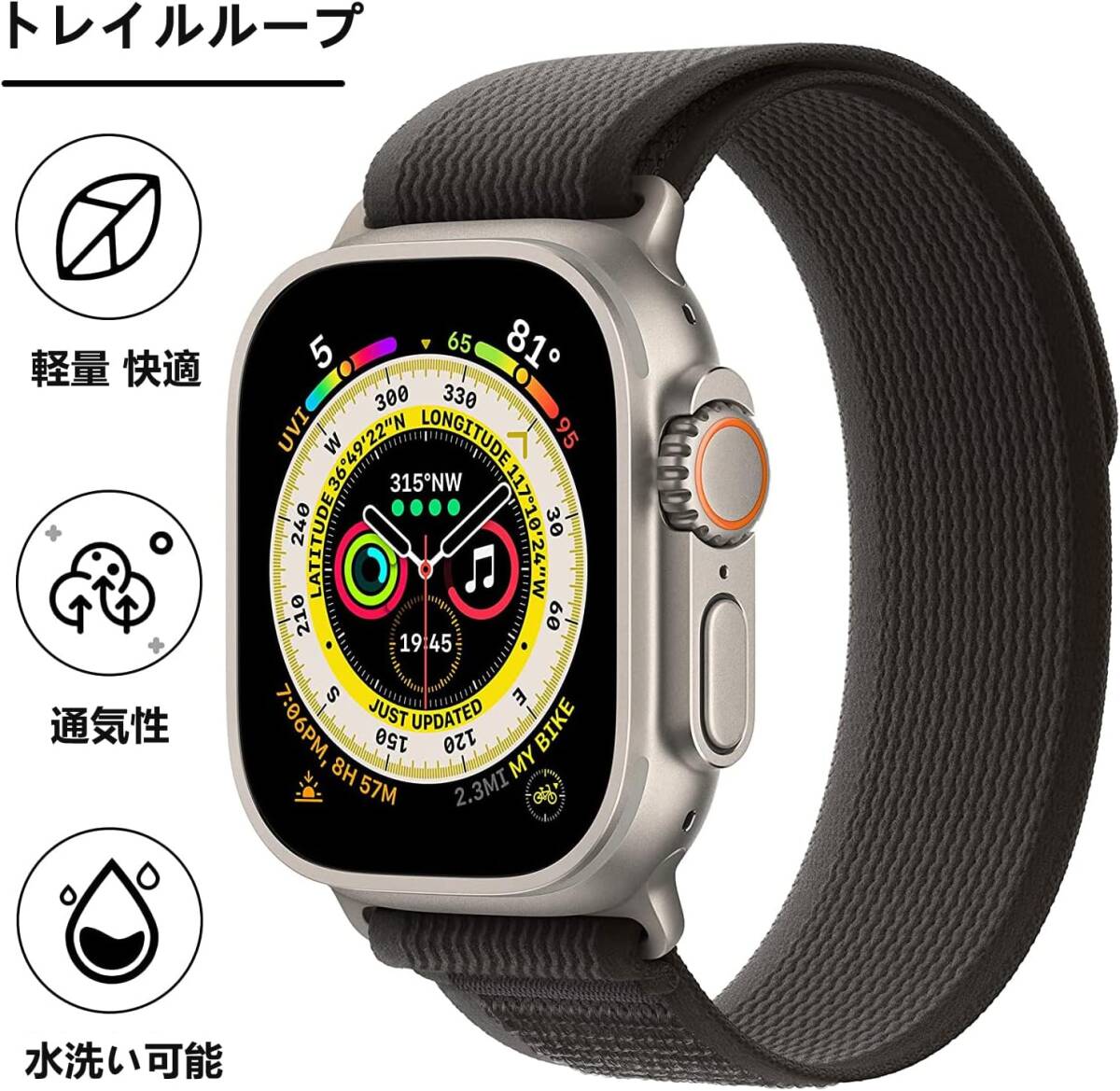 【気分転換で楽しさUP！】Apple Watch バンド アップルウォッチ バンド 交換ベルト 軽量 伸縮ソフト ２サイズ＆３色展開 個性的 お洒落