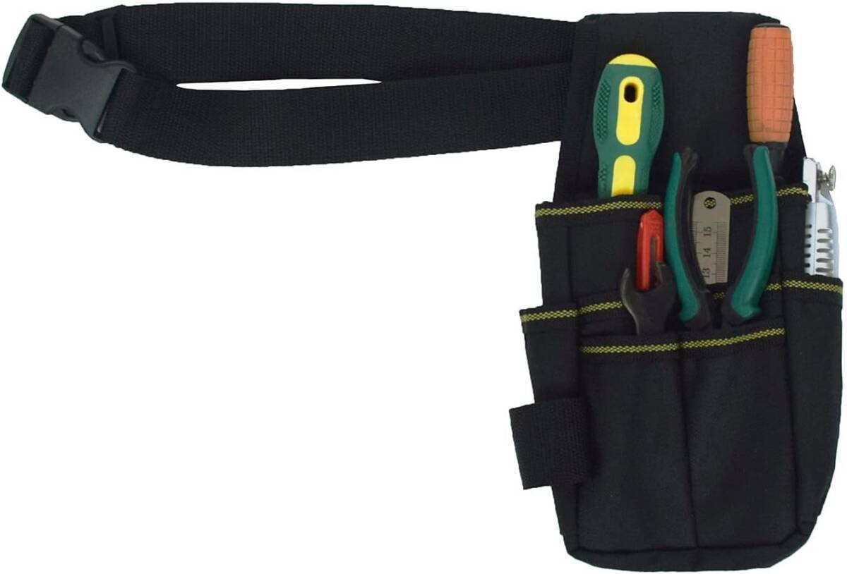 エプロンバッグ 腰袋 工具入れ ベルト付 大容量 作業用 工具袋 調整可能 ウエストバッグ 作業バッグ 小物入れ 多機能 薄型 防_画像1