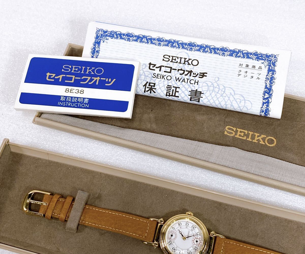 SEIKO セイコー 8E38-0020 クォーツ レディース腕時計 ゴールドケース×ホワイト文字盤 【電池切れ？/現状品】_画像6