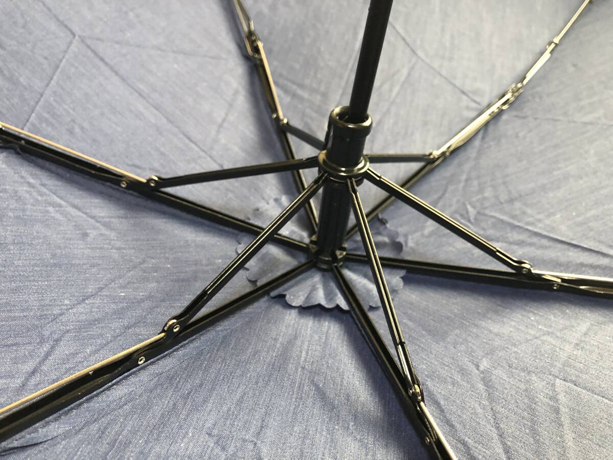 晴雨兼用傘 日傘 折りたたみ傘 カットワークスター ネイビー 新品の画像4