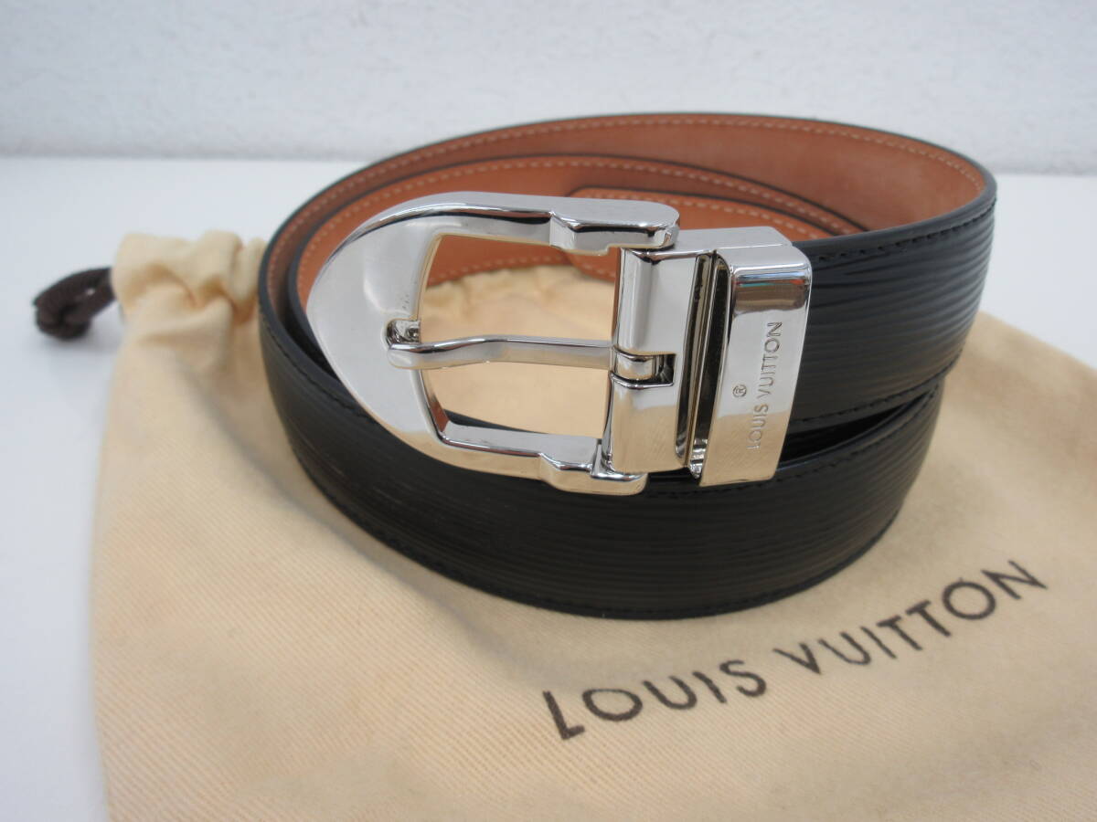 LOUIS VUITTON  ルイヴィトン M6833 エピ サンチュール クラシック ベルト 黒 ノワール サイズ 85/34 メンズ 保存袋付の画像1