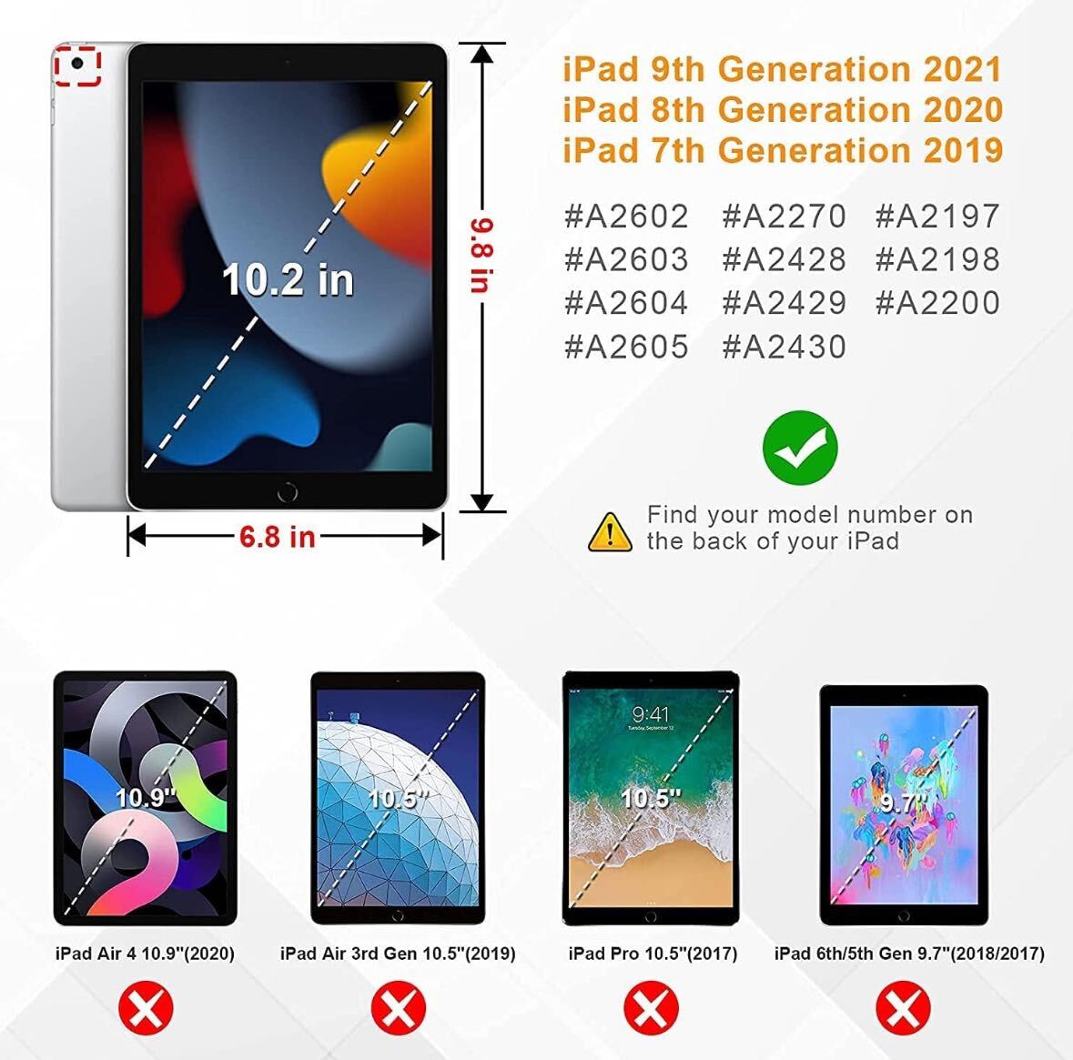 iPad ケース 10.2インチ 第9世代(2021年) 第8世代(2020年) 第7世代(2019年)対応 360度回転スタンド オートスリープ機能 3段階調節可能の画像4