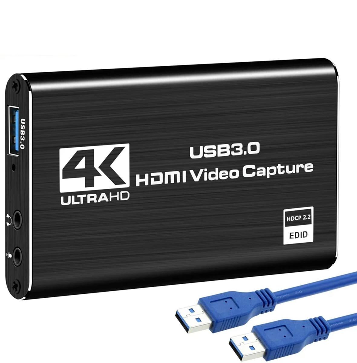 キャプチャーボード （HDMI 4K 60FPS入力 4K 60FPSパススルー、HD HDMI 1080P 60FPS ゲーム録画・HDMIビデオ録画）USB3.0_画像1