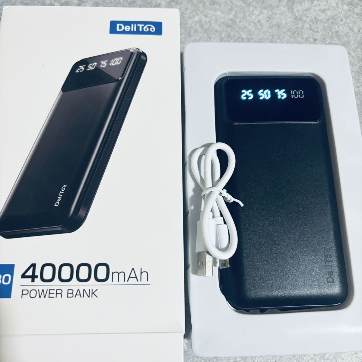 大容量モバイルバッテリー 40000mAh 急速充電 スマホ充電器 2台同時充電 LCD残量表示 スマホ充電器_画像7