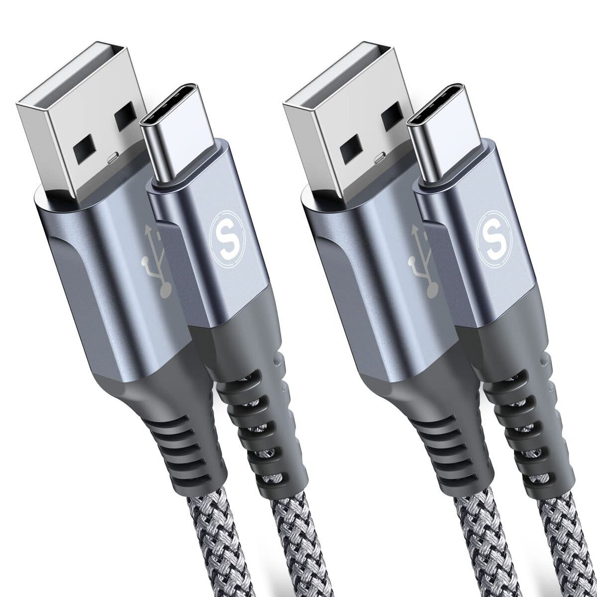 USB Type C ケーブル【2M/2本セット】Sweguard USB-C & USB-A 3.1A USB C ケーブル【QC3.0対応 急速充電】 の画像1