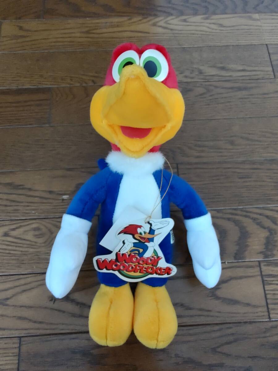 (美品)レア　タグ付き　WOODY WOODPECKER　ウッディー　ウッドペッカー　ぬいぐるみ　USJ ユニバーサル・スタジオ・ジャパン_画像1