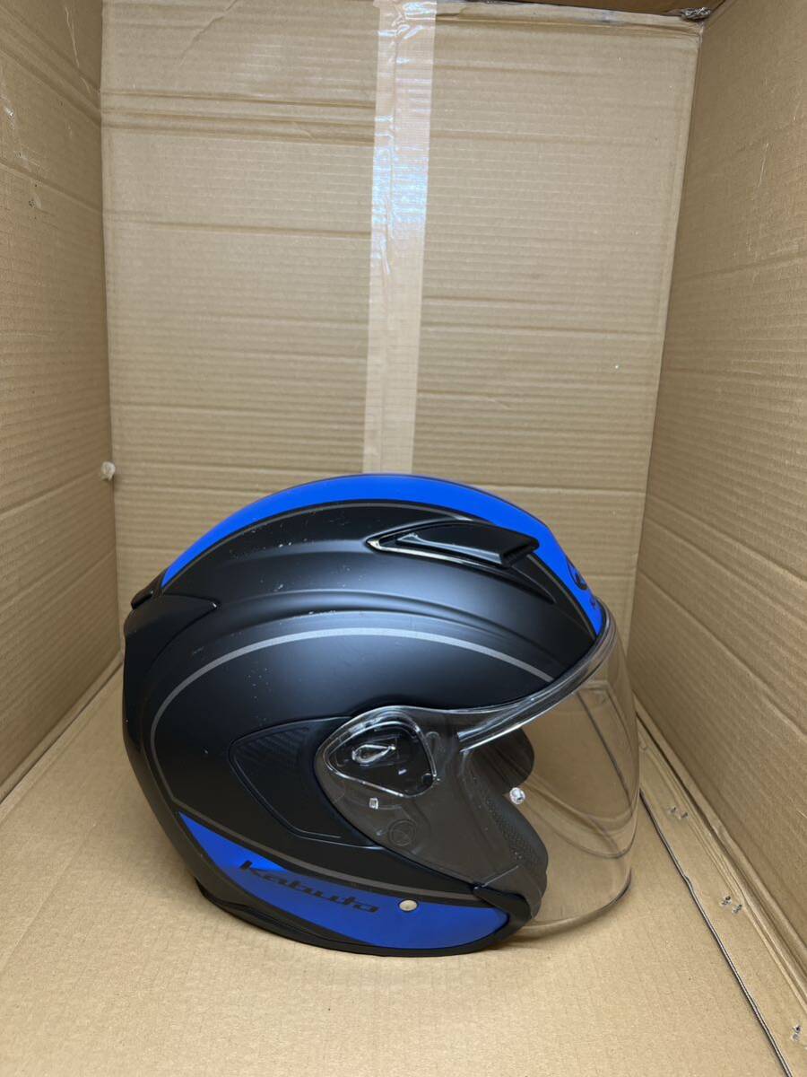 KABUTO カブト EXCEED DELIE エクシード デリエ フラットブラックブルー Lサイズ 59-60 ジェットヘルメット の画像2
