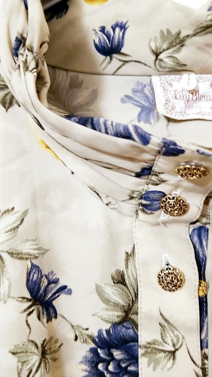 Vintage Lily Blouse ハイネックブラウス 花柄 日本製 クラシック エレガント マダム コスチューム_画像8