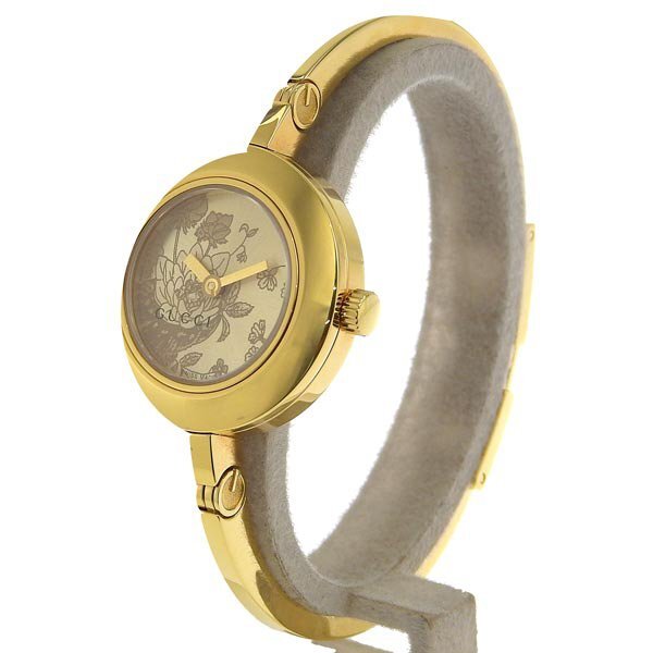 1 иен работа Gucci GUCCI 105 кварц браслет часы Gold циферблат GP×GP женские наручные часы 