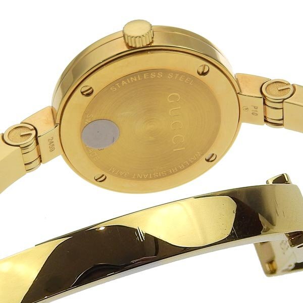 1 иен работа Gucci GUCCI 105 кварц браслет часы Gold циферблат GP×GP женские наручные часы 