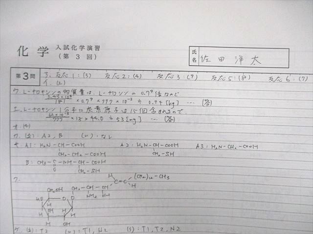 WF01-146 鉄緑会 化学受験/発展講座 入試演習/総復習/確認テストなど 通年セット 【計52回分】 佐田洋太 48M0D_画像7