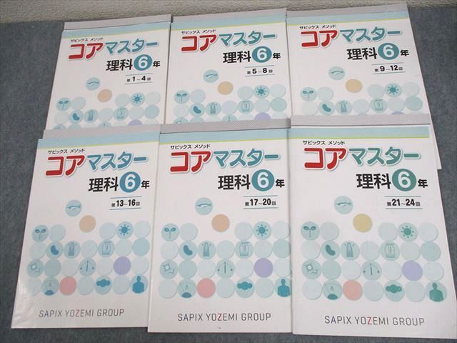 WH11-151 SAPIX サピックス 小6 理科 コアマスター 第1～24回 2023 計6冊 28M2D