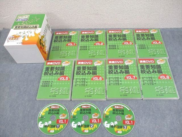 WK12-094 U-CAN ユーキャン 宅建 講義DVD 重要知識絞込み編 VOL.1~8 権利関係/宅建業法/法令上の制限/税・その他 DVD24枚 00M4D