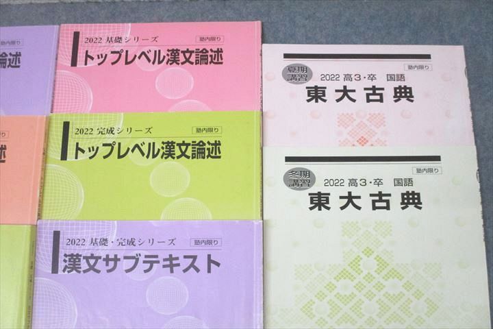 WG26-101 河合塾 東京大学 東大古典/トップレベル現代文/古文/漢文論述/サブテキスト等 通年セット 2022 計11冊 70R0D_画像3