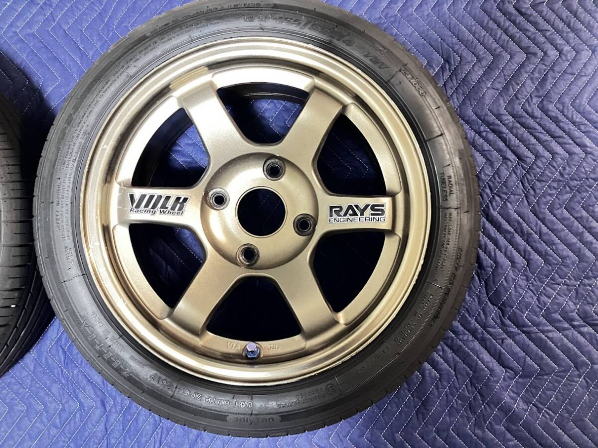 【超希少！】逆ゾリ RAYS VolkRacing レイズ ボルクレーシング TE37 14インチ 6.5J±0 PCD114.3 4H 4穴 ブロンズ 2本セットの画像2