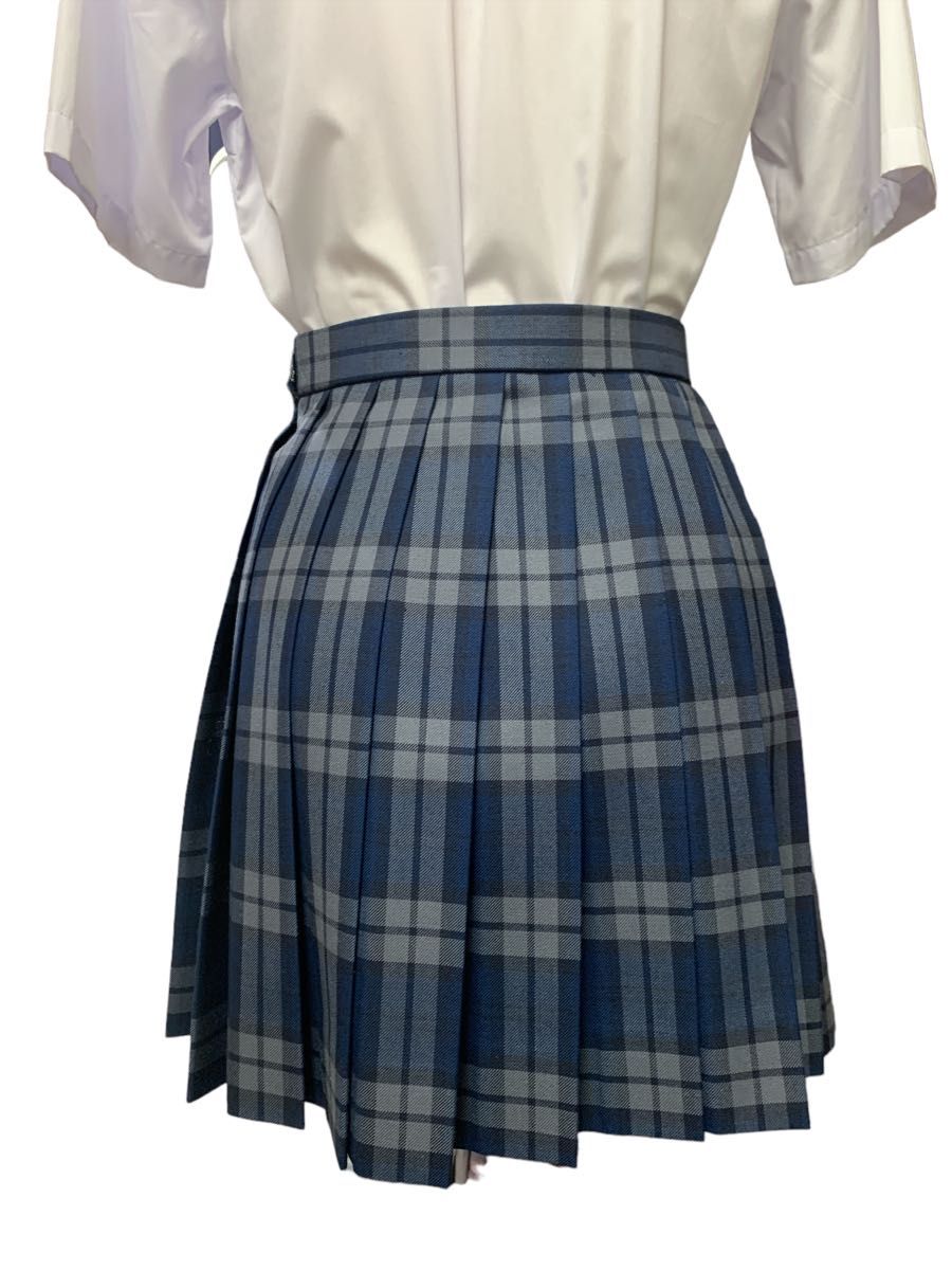 制服スカート　ネイビーチェック　プリーツミニスカート 女子制服 コスプレ衣装　サイズW60L41
